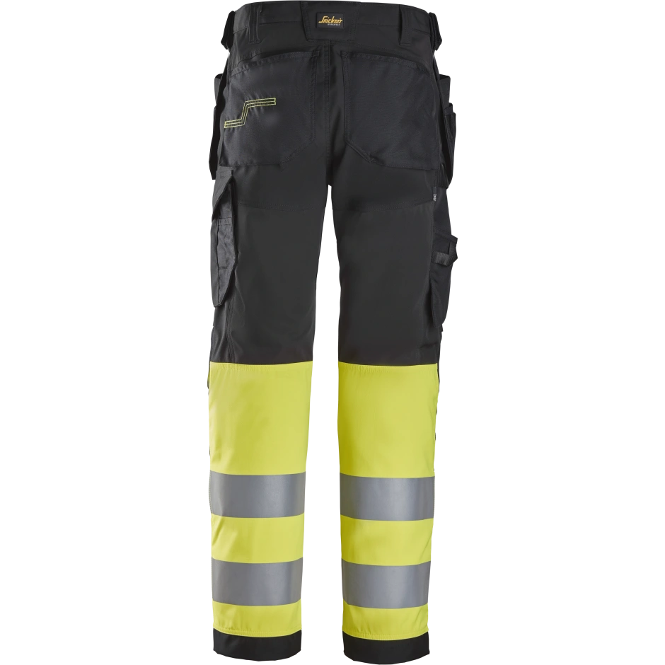 SNICKERS WORKWEAR Hi-Vis tööpüksid ripptaskutega, klass 1