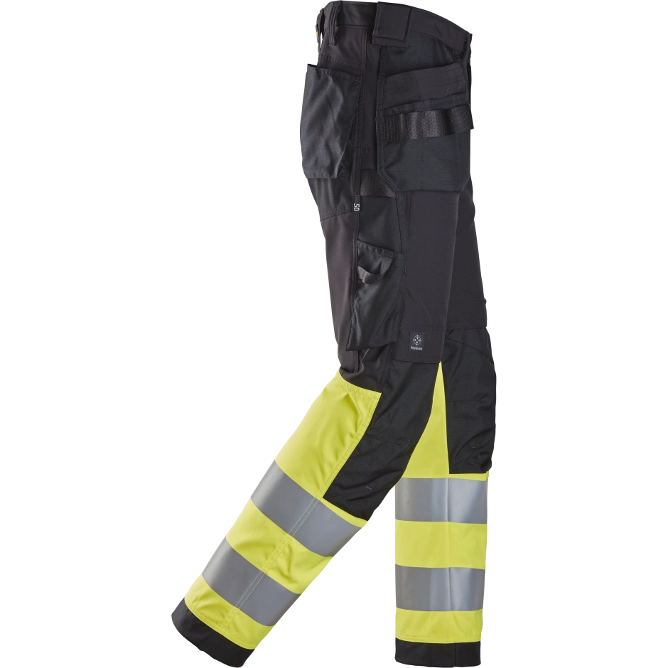 SNICKERS WORKWEAR Hi-Vis tööpüksid ripptaskutega, klass 1