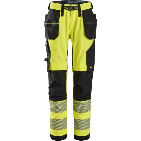 SNICKERS WORKWEAR Hi-Vis tööpüksid ripptaskutega klass 2