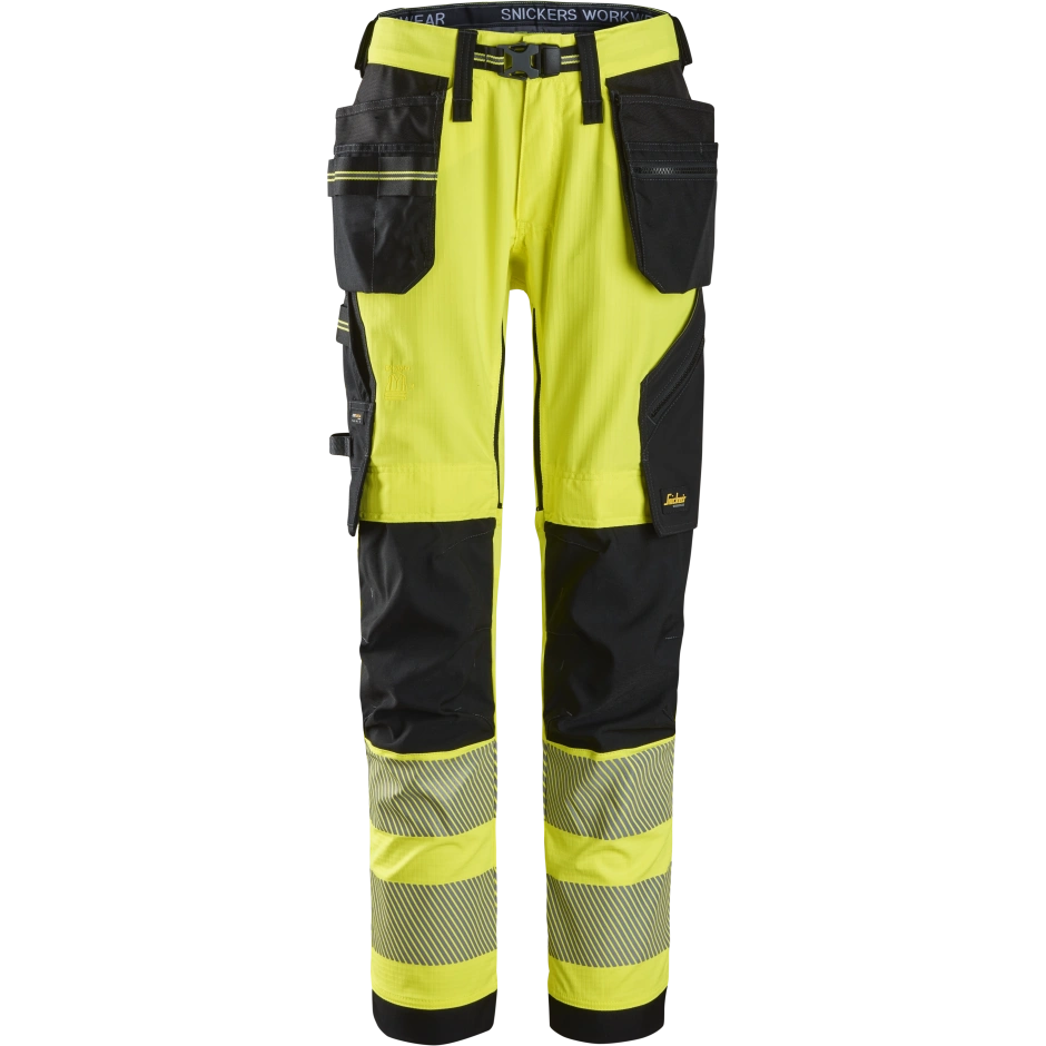SNICKERS WORKWEAR Hi-Vis tööpüksid ripptaskutega klass 2