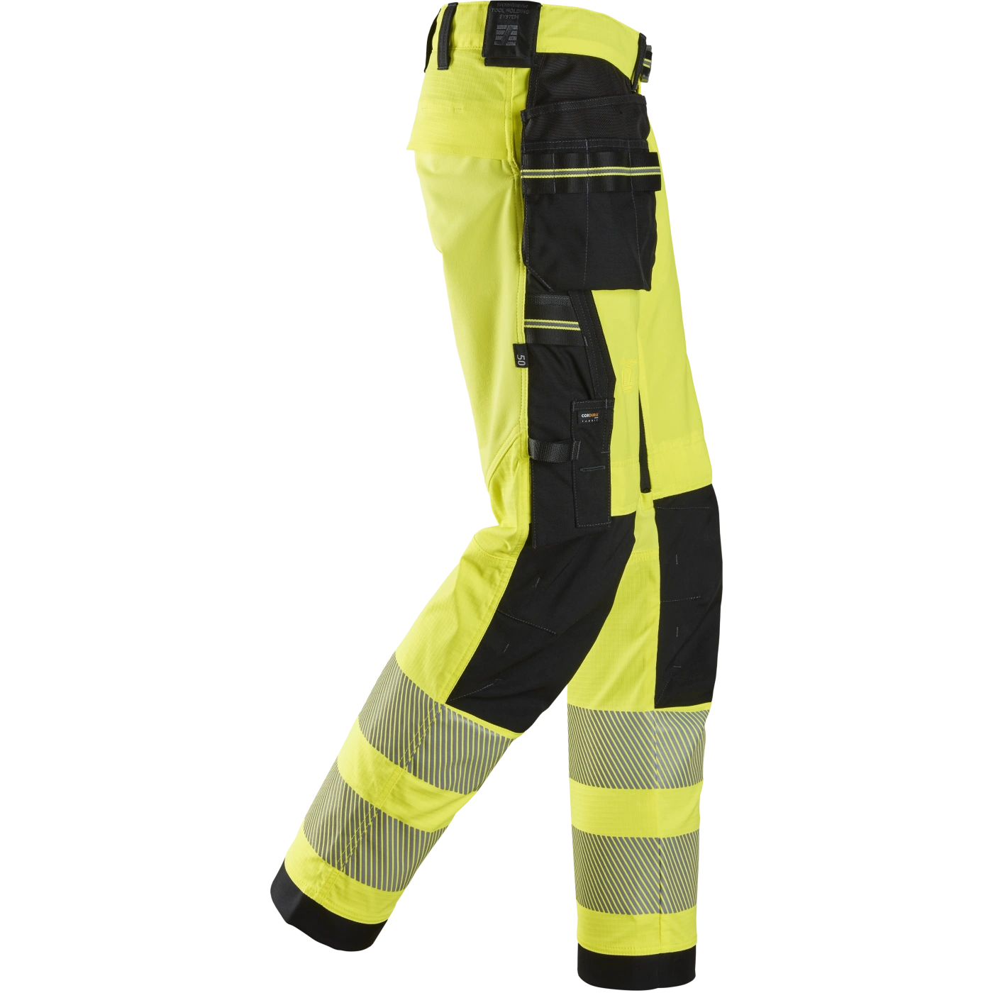 SNICKERS WORKWEAR Hi-Vis tööpüksid ripptaskutega klass 2
