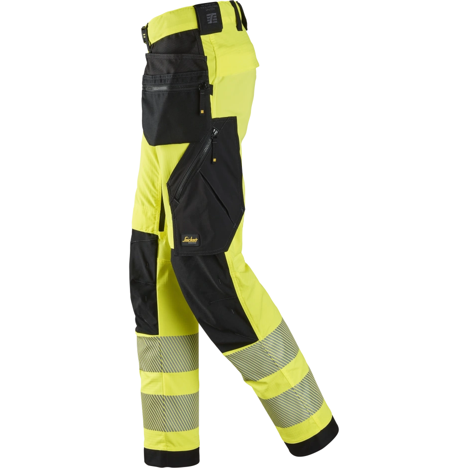 SNICKERS WORKWEAR Hi-Vis tööpüksid ripptaskutega klass 2