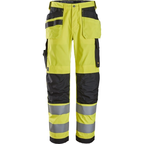 SNICKERS WORKWEAR Hi-Vis tööpüksid ripptaskutega, klass 2