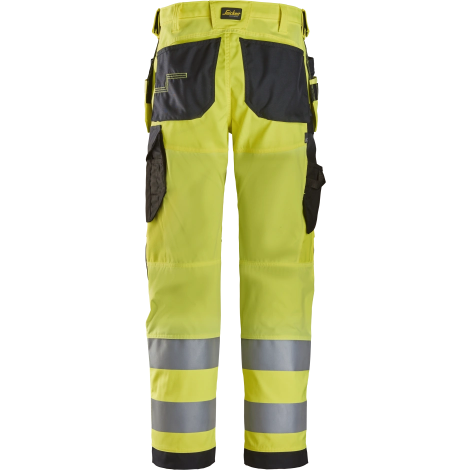 SNICKERS WORKWEAR Hi-Vis tööpüksid ripptaskutega, klass 2