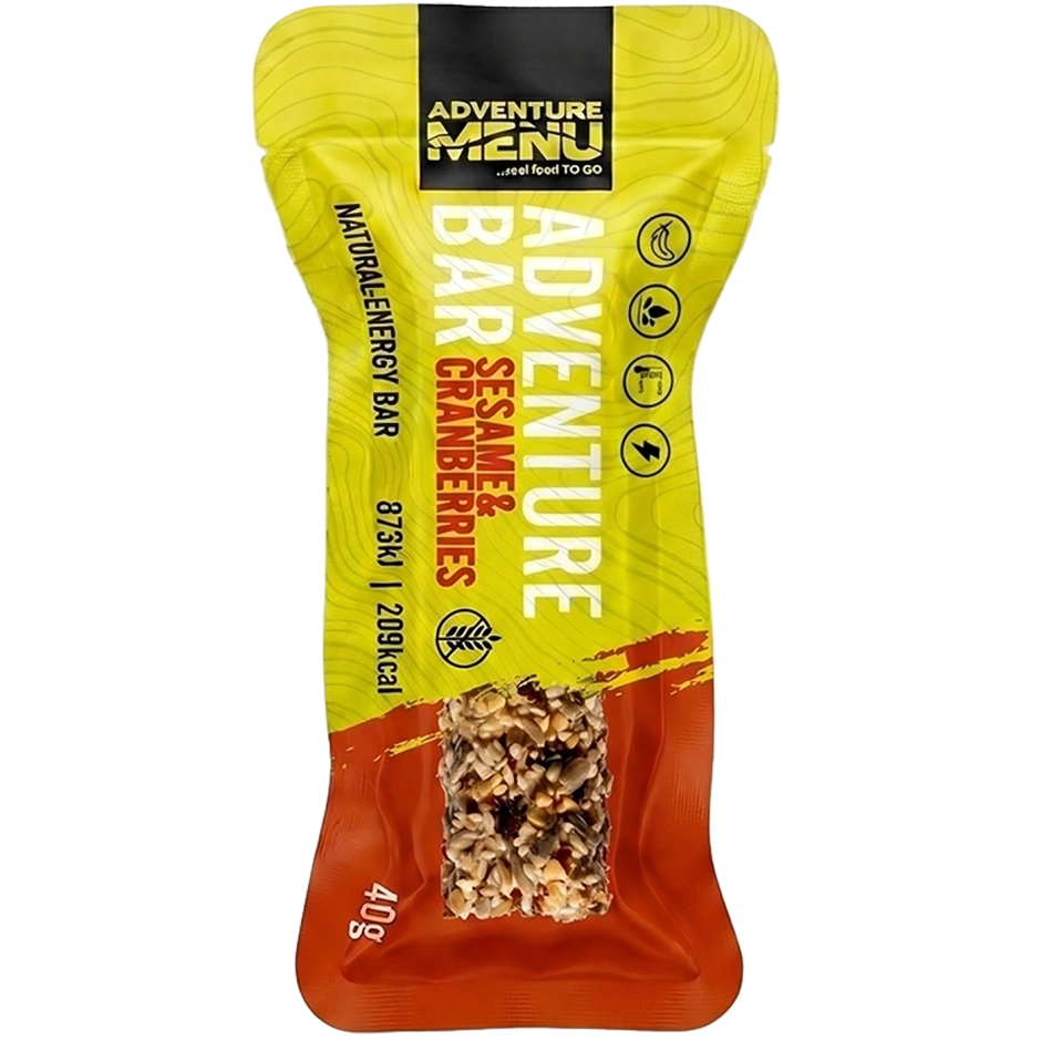 ADVENTURE MENU seesami-jõhvika energiabatoon, 40 g – 15 aastat