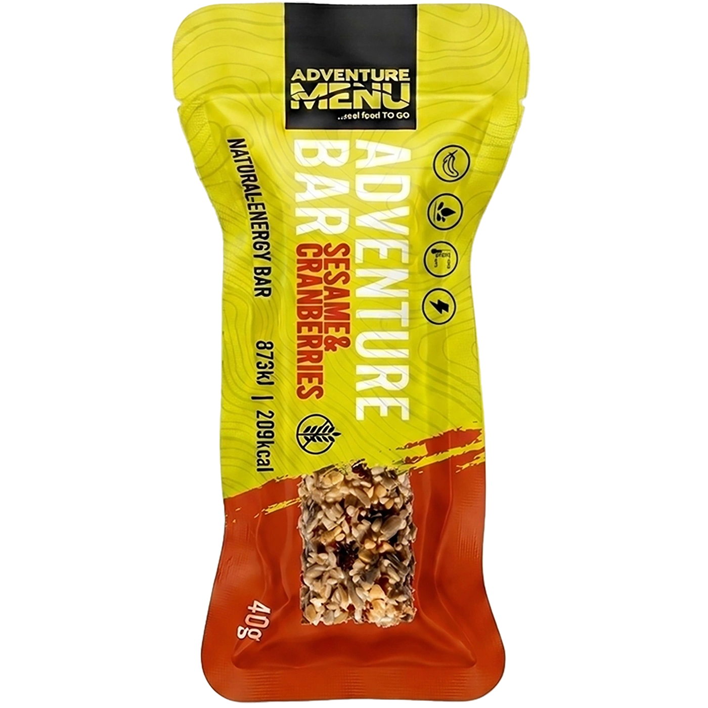 ADVENTURE MENU seesami-jõhvika energiabatoon, 40 g – 15 aastat