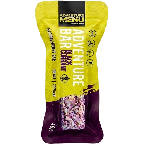 ADVENTURE MENU mustsõstra energiabatoon, 40 g – 15 aastat