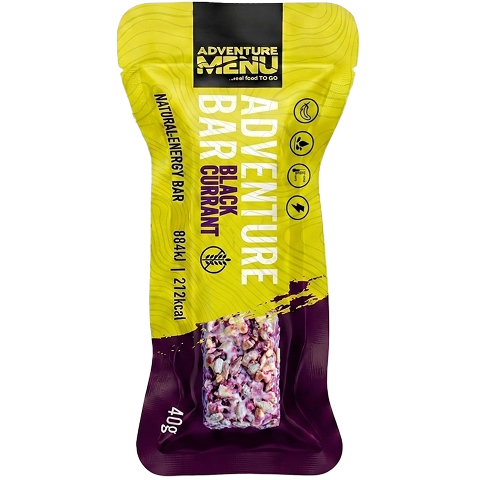 ADVENTURE MENU mustsõstra energiabatoon, 40 g – 15 aastat