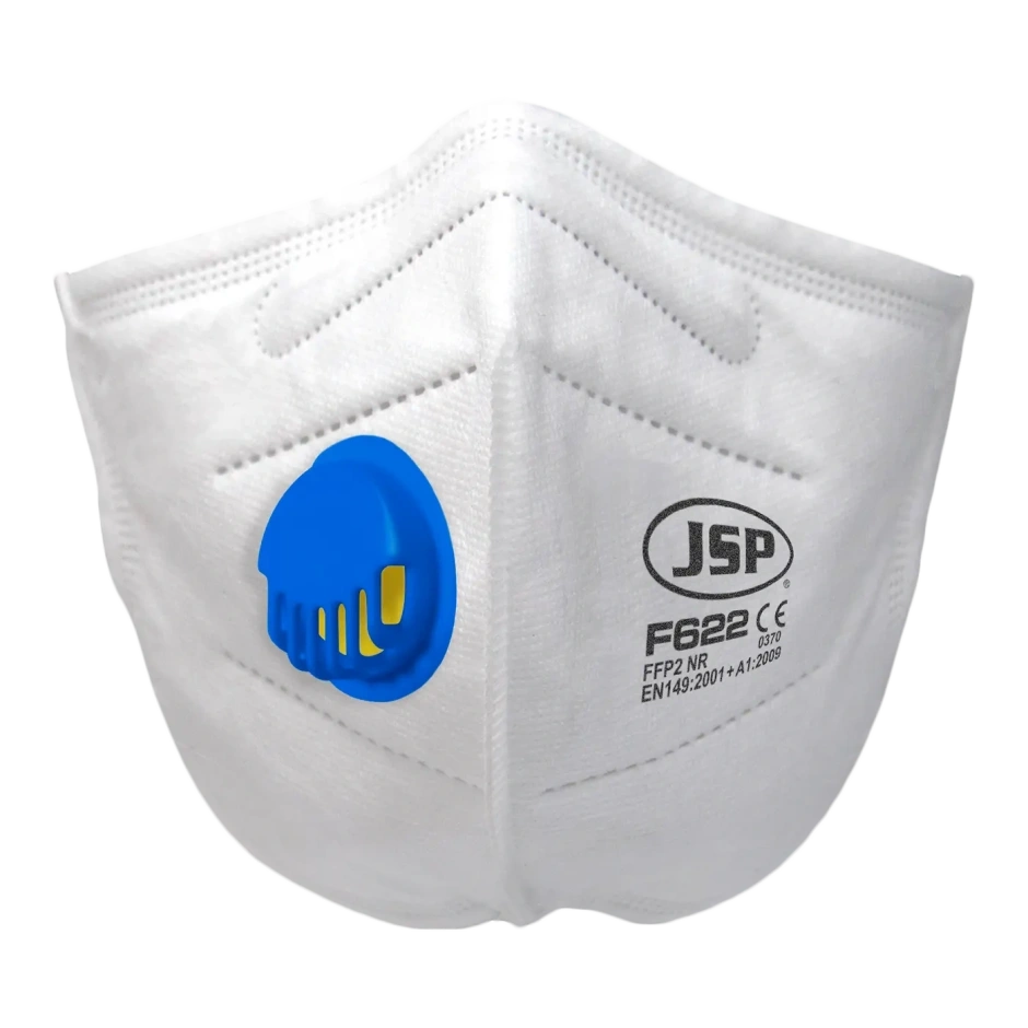 JSP FFP2V hengityssuojain uloshengitysventtiilillä F622