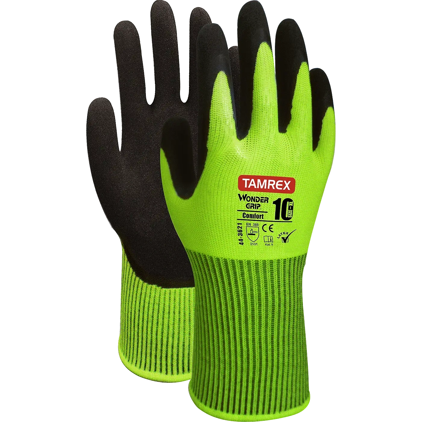 TAMREX WonderGrip Comfort Hi-Vis-käsineet, lateksipinnoite (Outlet)