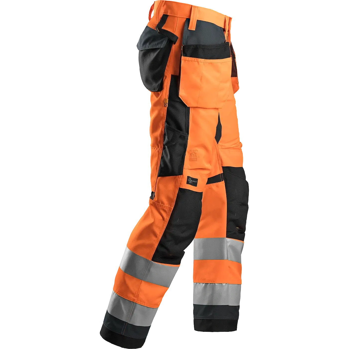 SNICKERS WORKWEAR AllroundWork Hi-Vis työhousut riipputaskuilla, luokka 2