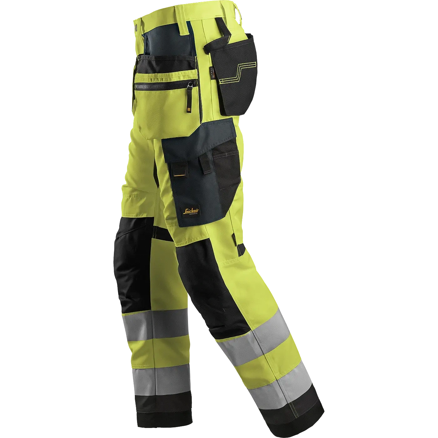 SNICKERS WORKWEAR AllroundWork Hi-Vis työhousut riipputaskuilla, luokka 2