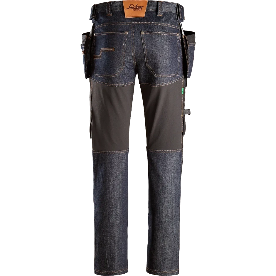 SNICKERS WORKWEAR FlexiWork džinsinės darbo kelnės su kabančiomis kišenėmis