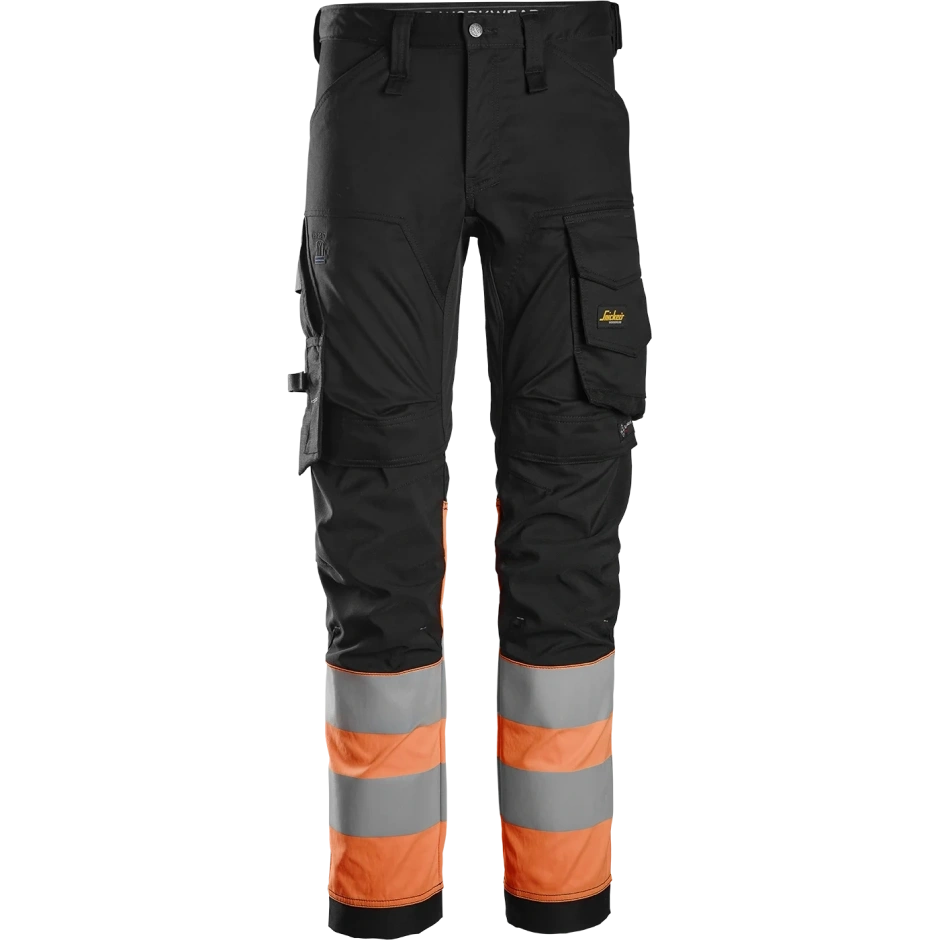 SNICKERS WORKWEAR darbinės kelnės su Hi-Vis apsauga ant kojų, 1 klasė