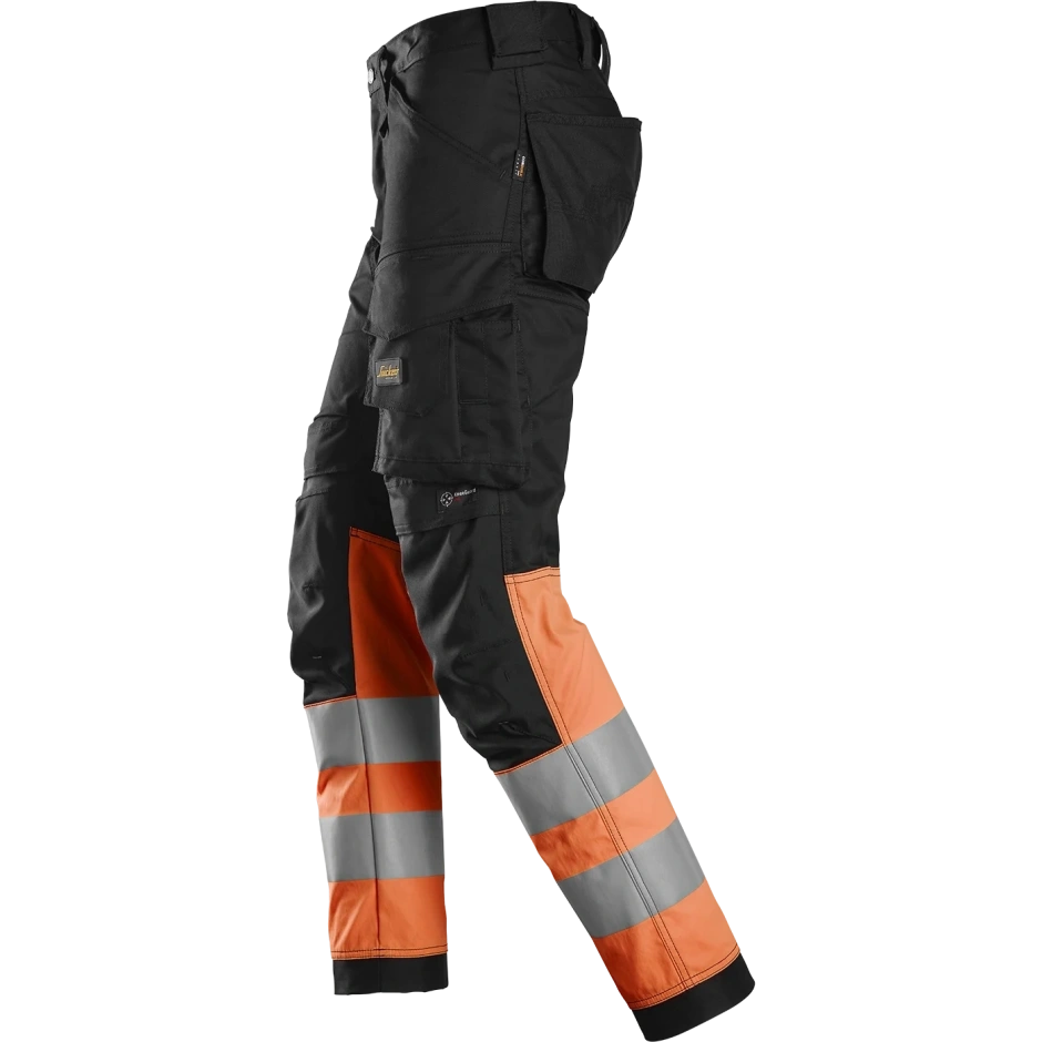 SNICKERS WORKWEAR darbinės kelnės su Hi-Vis apsauga ant kojų, 1 klasė