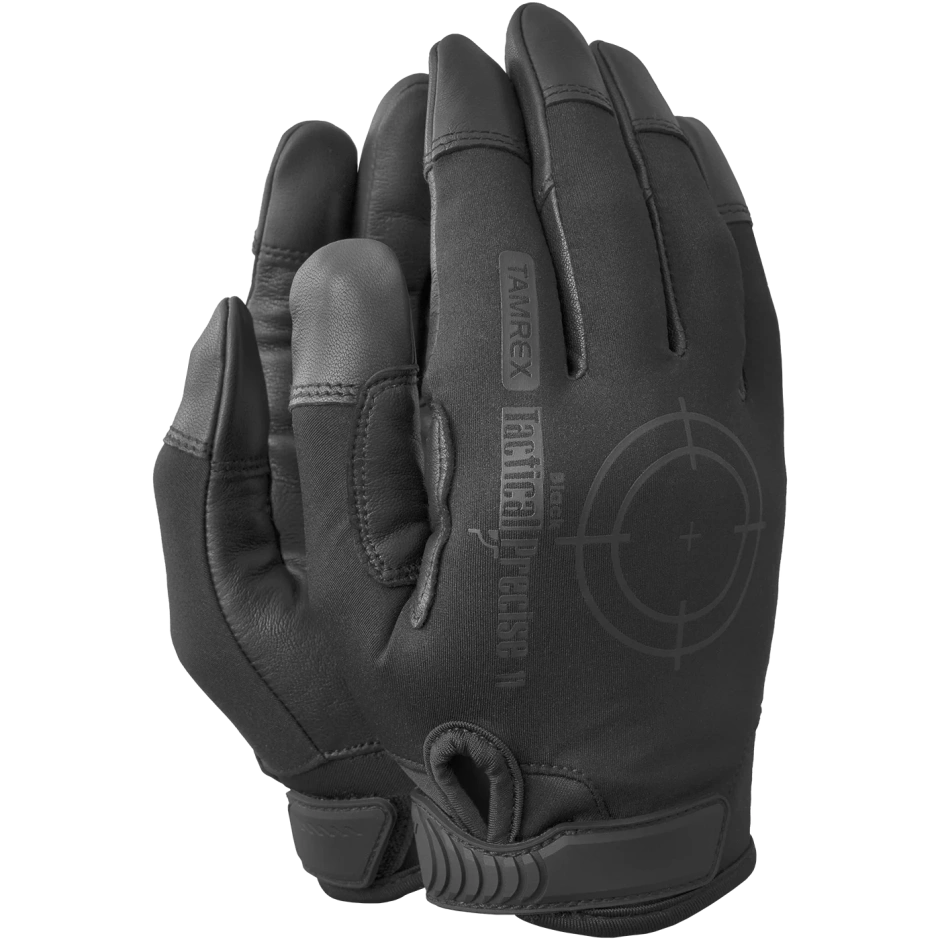 TAMREX Tactical Precise Black natūralios odos tiksliosios pirštinės