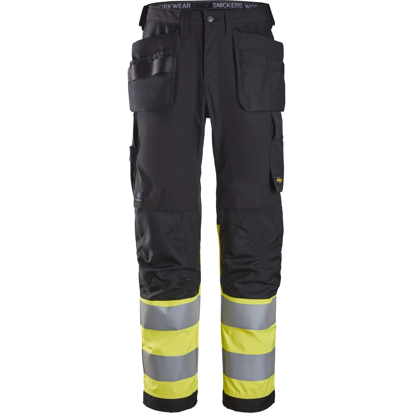 SNICKERS WORKWEAR Hi-Vis darbo kelnės su kabančiomis kišenėmis, 1 klasė