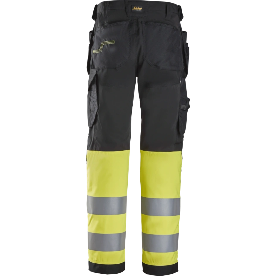 SNICKERS WORKWEAR Hi-Vis darbo kelnės su kabančiomis kišenėmis, 1 klasė