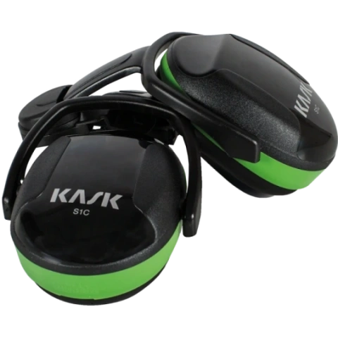 KASK SC1 ausinės su tvirtinimu prie šalmo, žalios