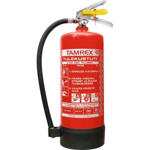 TAMREX Premium 3 kg pulvera ugunsdzēsības aparāts (21A-144B-C)