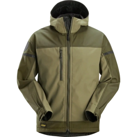 SNICKERS WORKWEAR elastīga softshell jaka ar kapuci