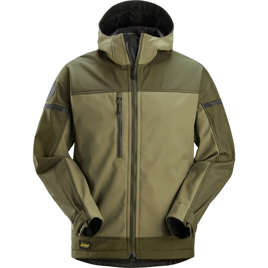 SNICKERS WORKWEAR elastīga softshell jaka ar kapuci