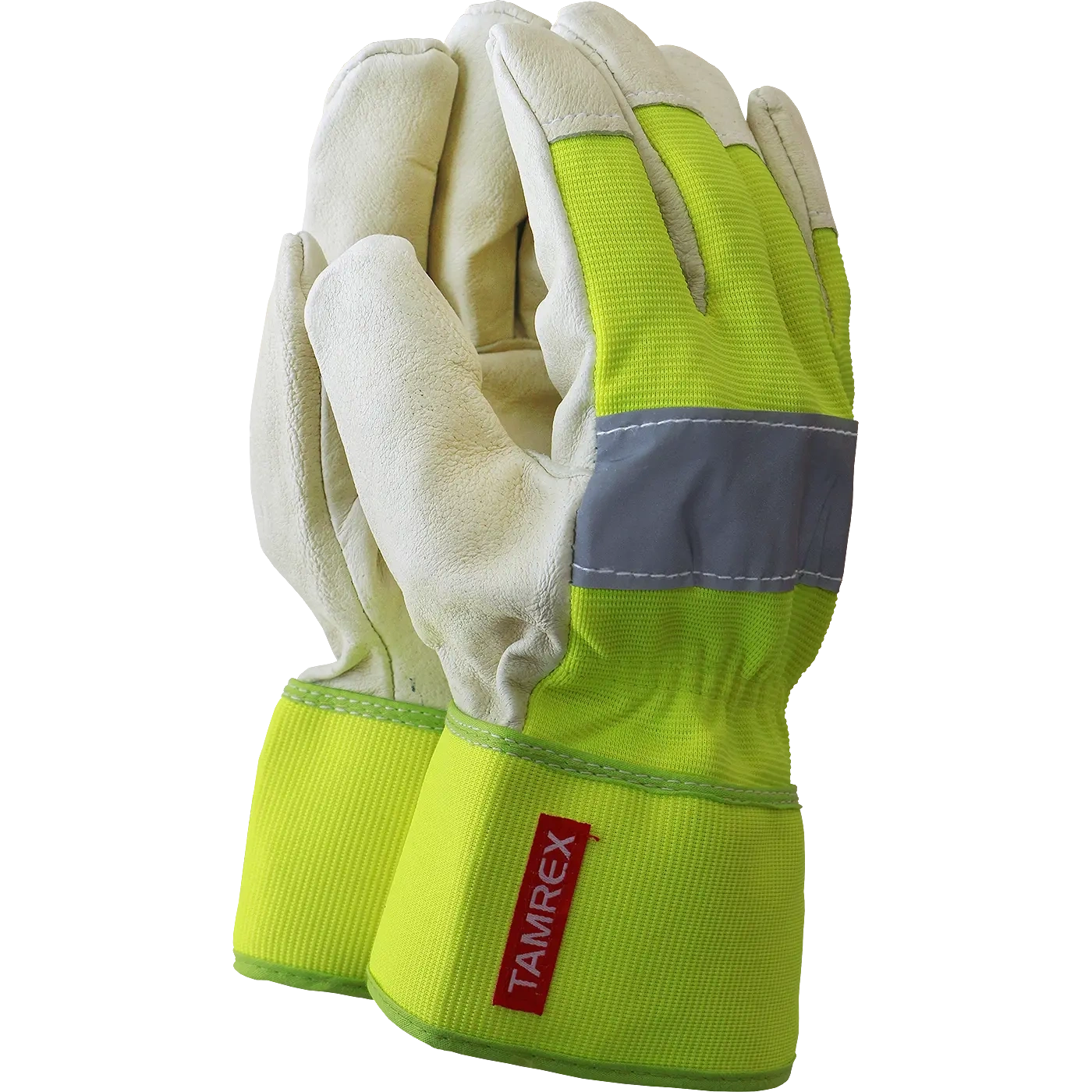 TAMREX cūkādas darba cimdi ar Hi-Vis delnas virspusi
