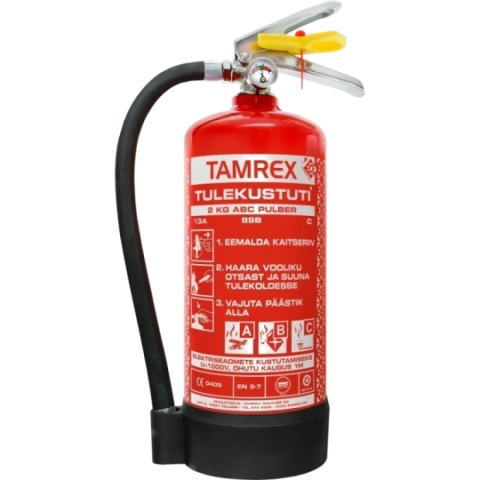 TAMREX Premium 2 kg pulvera ugunsdzēsības aparāts ar šļūteni (13A-89B-C)