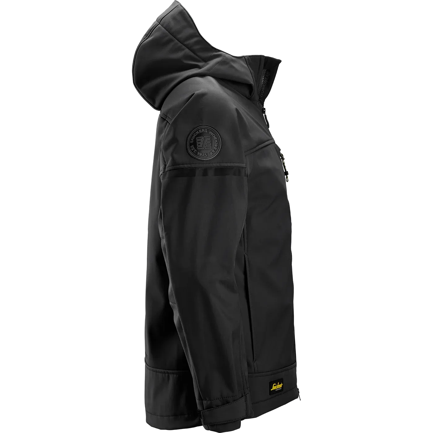 SNICKERS WORKWEAR elastne, kapuutsiga softshell, Must, S, foto 3/4