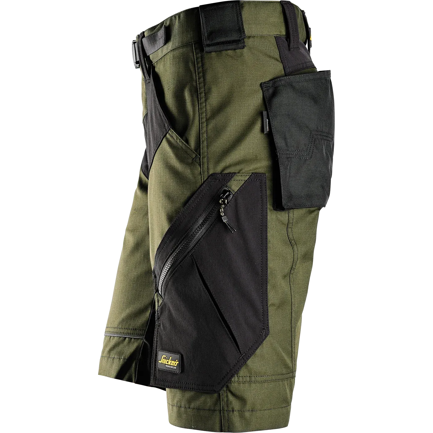 SNICKERS WORKWEAR FlexiWork -työshortsit, Khakinvihreä / Musta, 46, kuva 4/4