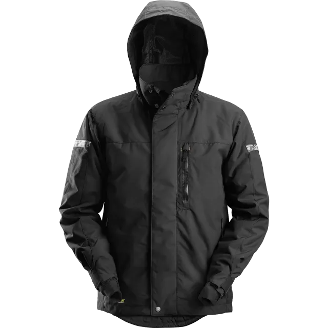 SNICKERS WORKWEAR 37.5® vedenpitävä hupullinen talvitakki, Musta
