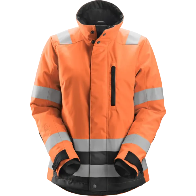 SNICKERS WORKWEAR AllroundWork 37.5® Hi-Vis talvejope naistele klass 2/3, Kõrgnähtav oranž / Must