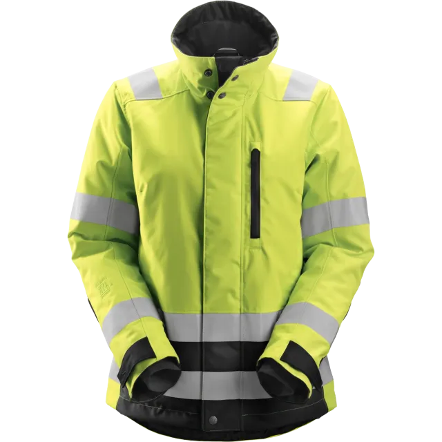 SNICKERS WORKWEAR AllroundWork 37.5® Hi-Vis talvejope naistele klass 2/3, Kõrgnähtav kollane / Must