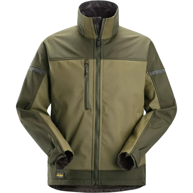SNICKERS WORKWEAR elastne softshell, Khakiroheline / Tume khakiroheline