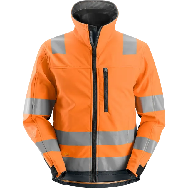 SNICKERS WORKWEAR AllroundWork Hi-Vis SoftShell klass 3, Kõrgnähtav oranž / Terashall