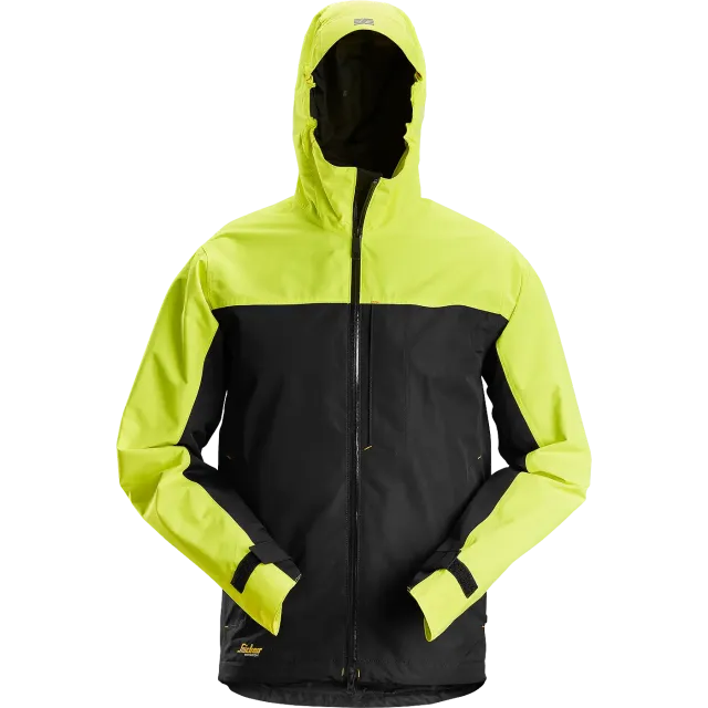 SNICKERS WORKWEAR AllroundWork hingav vihmajope, Must / Neoonkollane