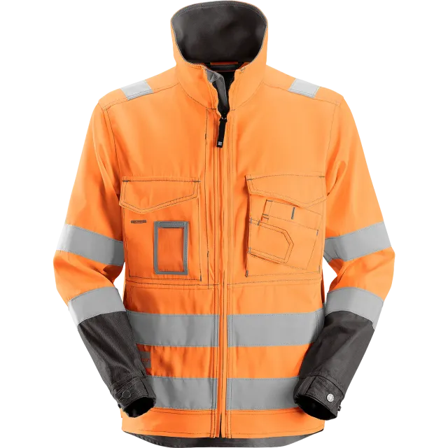 SNICKERS WORKWEAR Hi-Vis tööjakk, Kõrgnähtav oranž / Hallikasmust