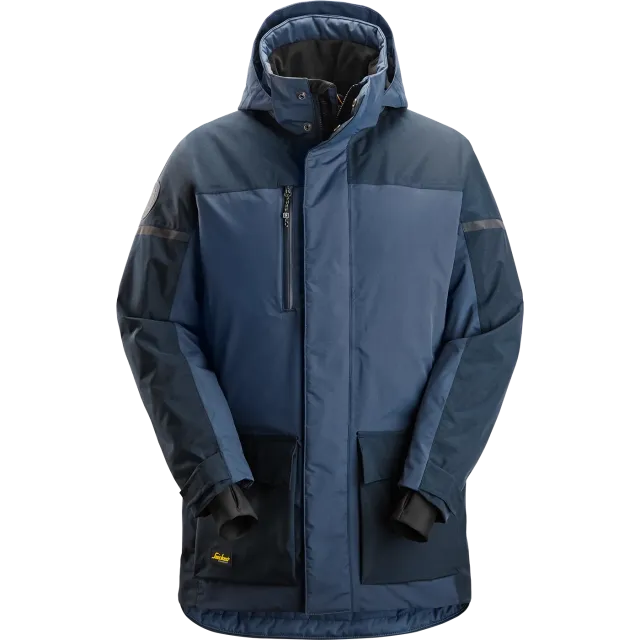 SNICKERS WORKWEAR veekindel kapuutsiga parka, Mereväesinine / Tume mereväesinine