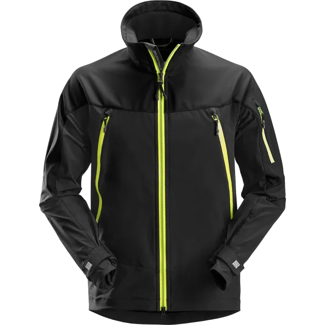 SNICKERS WORKWEAR FlexiWork stretš SoftShell, Must / Neoonkollane
