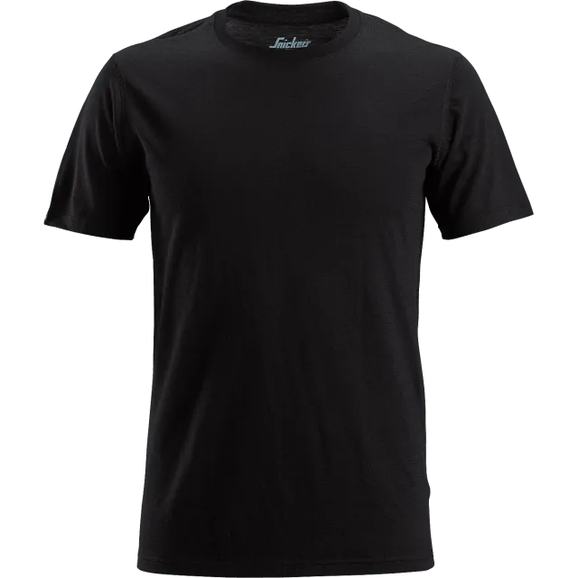 SNICKERS WORKWEAR AllroundWork merinovillainen T-paita, Musta