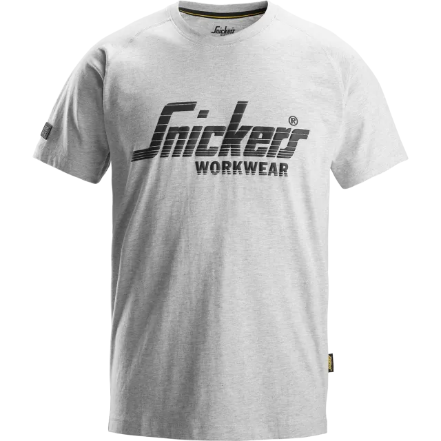 SNICKERS WORKWEAR puuvillainen logollinen T-paita, Harmaameleerattu