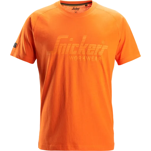 SNICKERS WORKWEAR puuvillainen logollinen T-paita, Lämmin oranssi