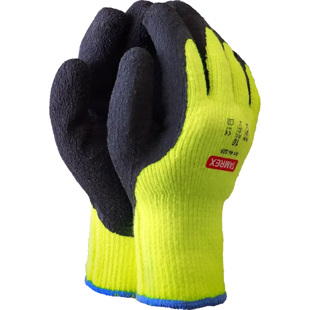 TAMREX WinterGrip Hi-Vis ziemas cimdi ar lateksa putām pārklātu plaukstu, 5