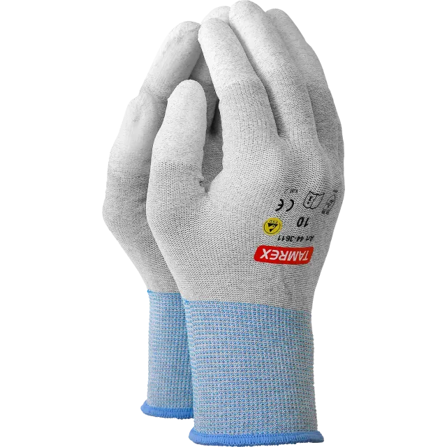 TAMREX PRO Fit ESD-kaitsega PU-sõrmeotstega nailonist töökindad, 6