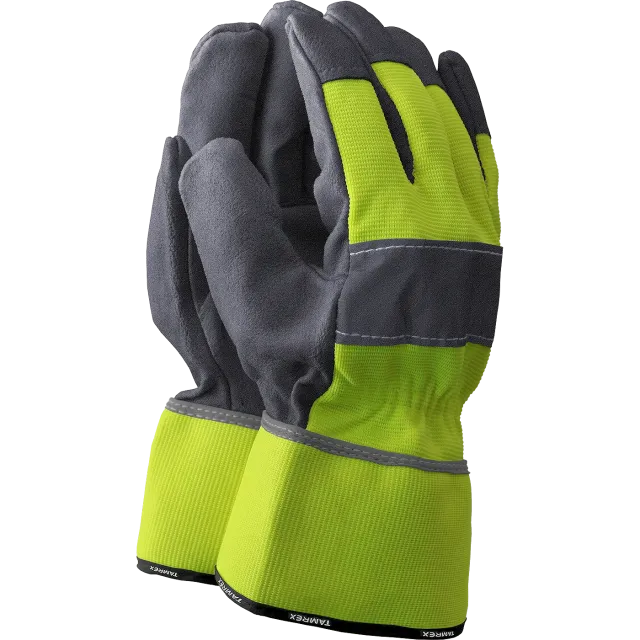 TAMREX lasten synteettiset nahkakäsineet, Hi-Vis-kämmenselkä, 4