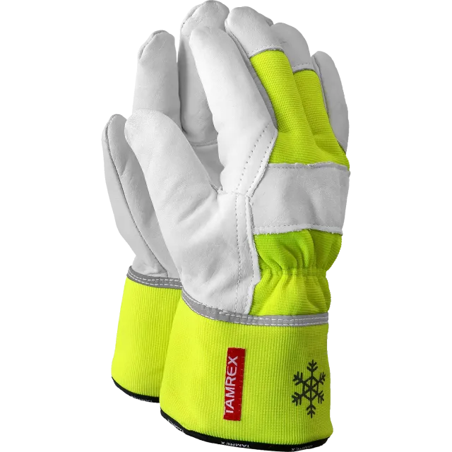 TAMREX bifeļādas ziemas darba cimdi ar Hi-Vis virspusi, 10
