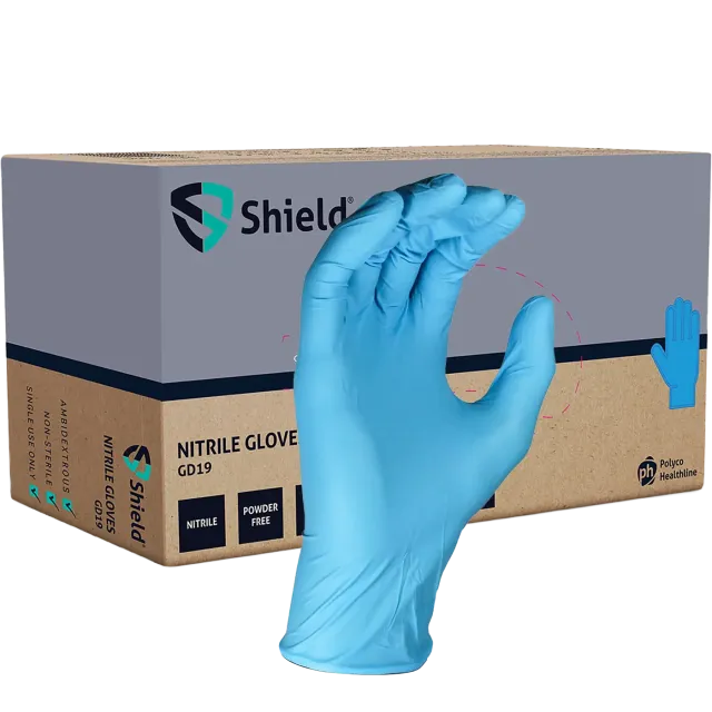SHIELD ühekordsed nitriilkindad, sinised, S