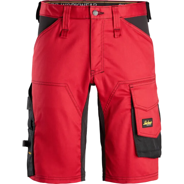 SNICKERS WORKWEAR Allroundwork darba šorti, Čili sarkans / Melns