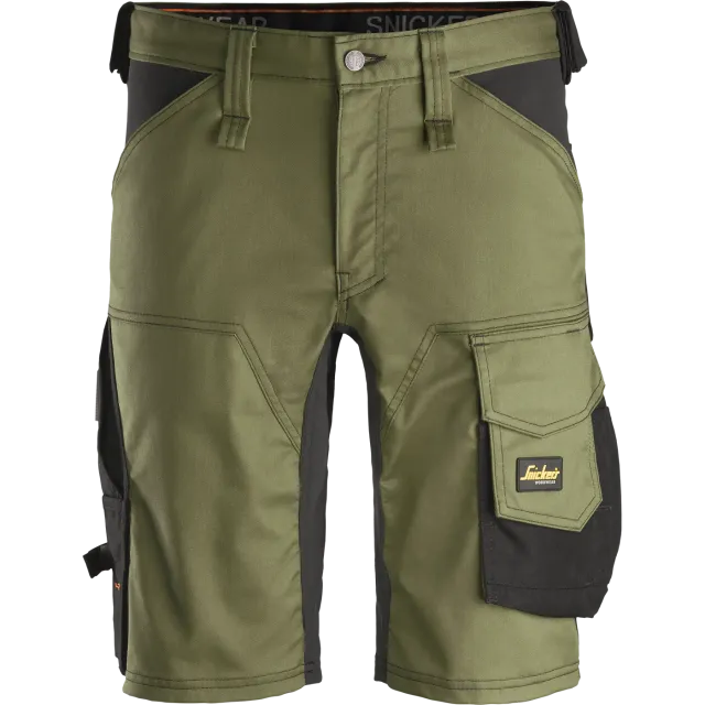 SNICKERS WORKWEAR Allroundwork -työshortsit, Khakinvihreä / Musta