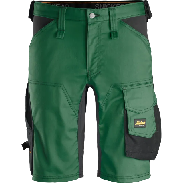 SNICKERS WORKWEAR Allroundwork -työshortsit, Metsänvihreä / Musta